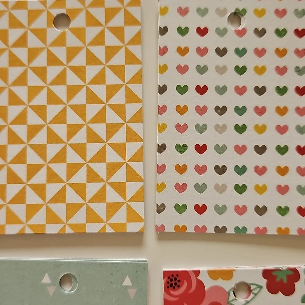 60 Handcut 2x3 Cardstock Gift Tags Lot Assorted Blank Back Colorful Spring